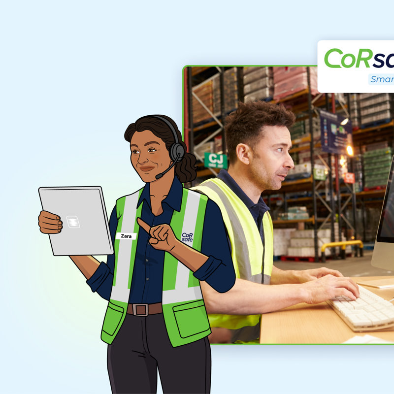 a man and woman working at a computer