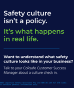 Safety culture isn't a policy. It's what happens in real life.