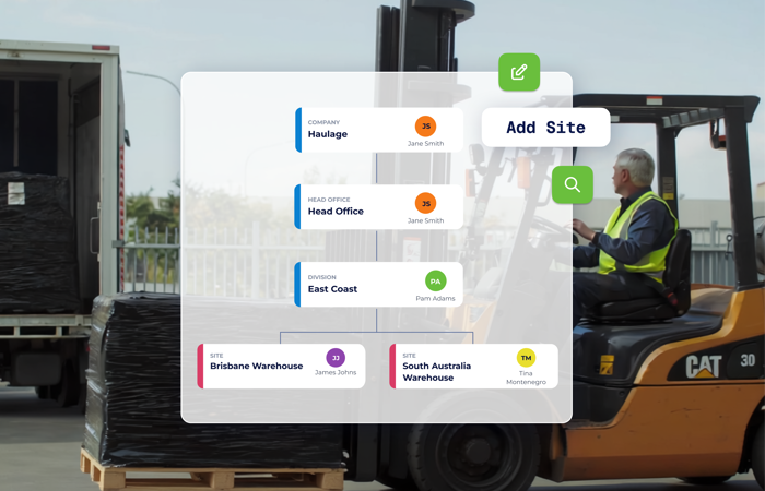 a man driving a forklift
